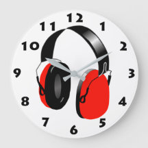 DJ RED HEADPHONES with BLACK NUMBERS