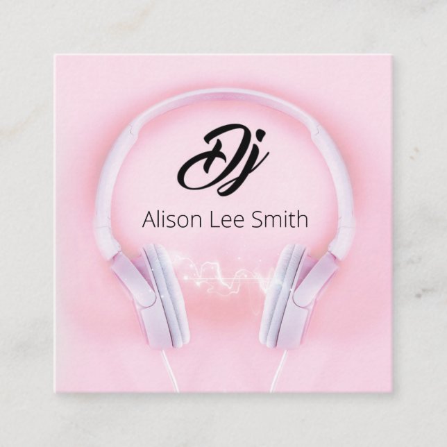 DJ-Rosa Fyrkantigt Visitkort (Framsida)
