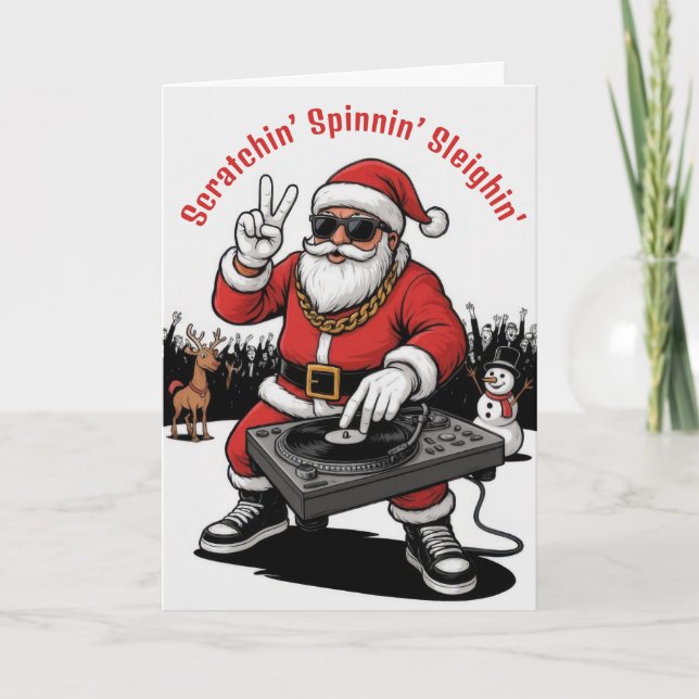 DJ Santa Christmas Kort (Framsida)