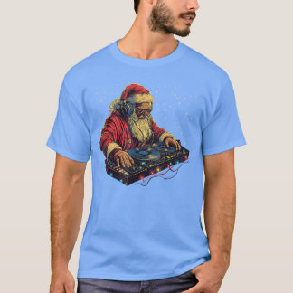DJ Santa Claus som snurrar julbeats Rollig Hous T Shirt