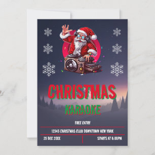 DJ Santa jul Karaoke-inbjudan Inbjudningar