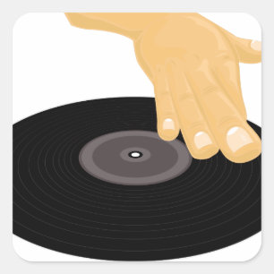 Dj Scratch Fyrkantigt Klistermärke