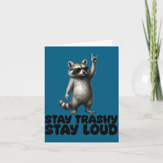 DJ Shades Trash Raccoon Rock Panda Kort (Framsida)