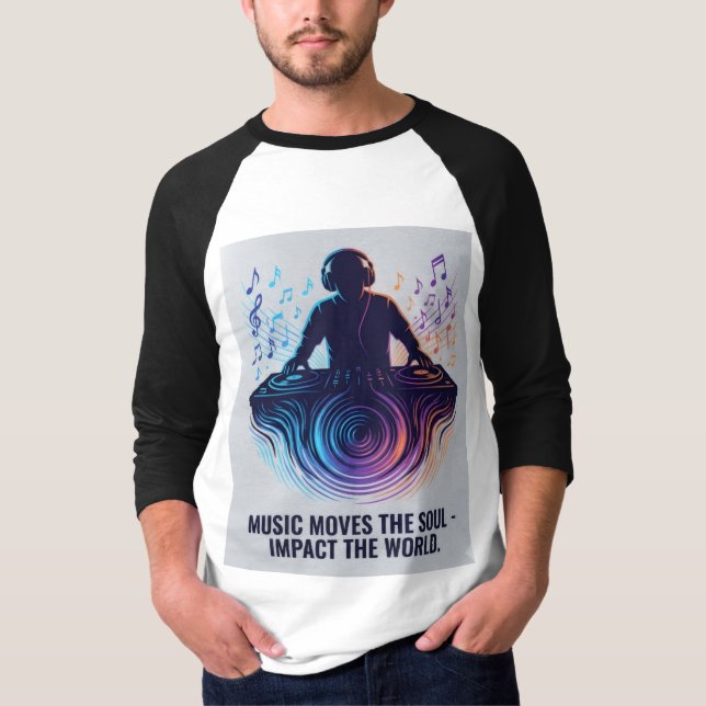 “DJ Shadow Sound Waves – Musik Artistic T-Shirt (Framsida)