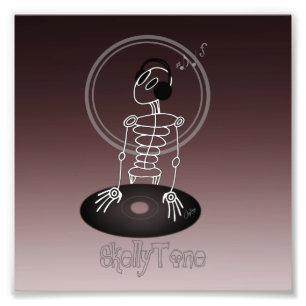 DJ Skeleton Fototryck