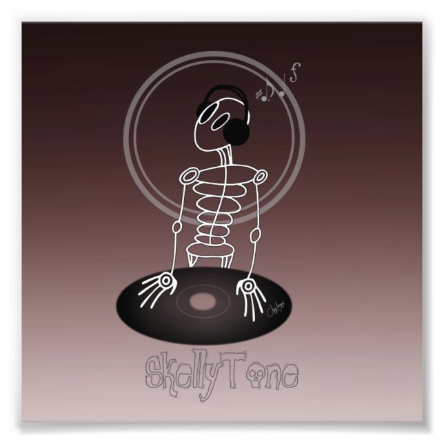 DJ Skeleton Fototryck (Framsidan)