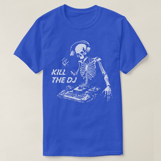 dj skeleton som spelar musik t shirt (Design framsida)