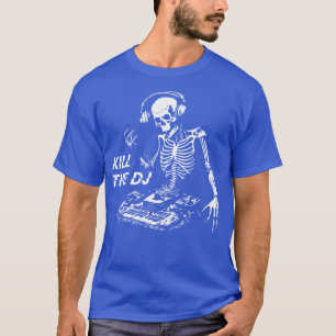 dj skeleton som spelar musik t shirt