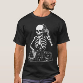 DJ-skelett som spelar live musik T Shirt