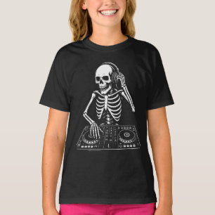 DJ-skelett som spelar live musik T Shirt