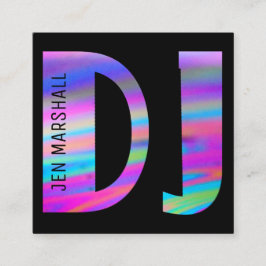 DJ-skript på faux holoGraph färg Fyrkantigt Visitkort