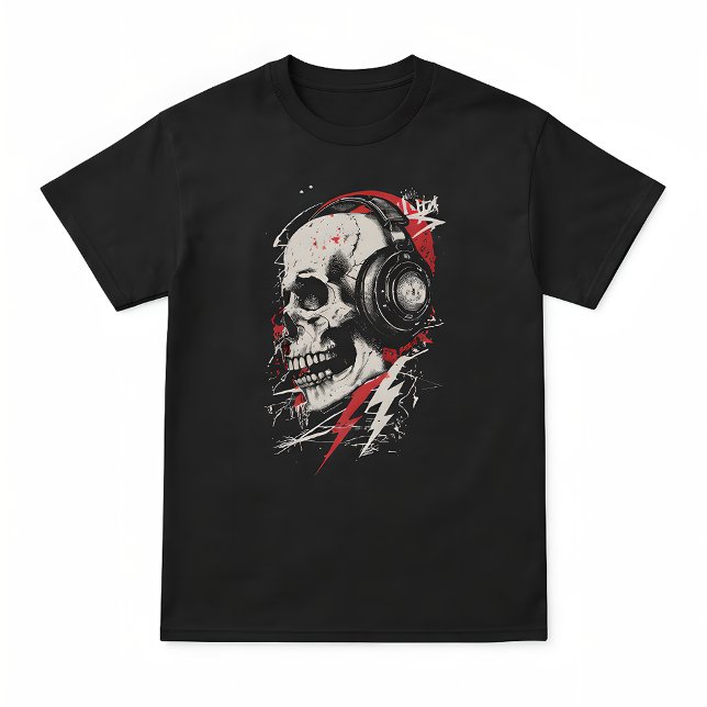 DJ Skull Headphones Lightning Music Electronic Got T Shirt (Skapare uppladdad)