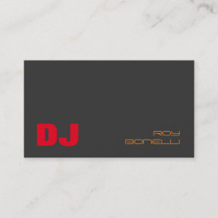 DJ Snyggt Grått Background Red Orange Visitkort