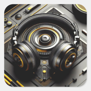 DJ Sticker Fyrkantigt Klistermärke