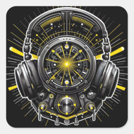 DJ Sticker Fyrkantigt Klistermärke