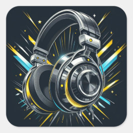 DJ Sticker Fyrkantigt Klistermärke