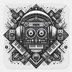 DJ Sticker Fyrkantigt Klistermärke