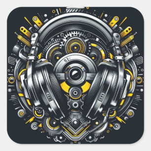 DJ Sticker Fyrkantigt Klistermärke
