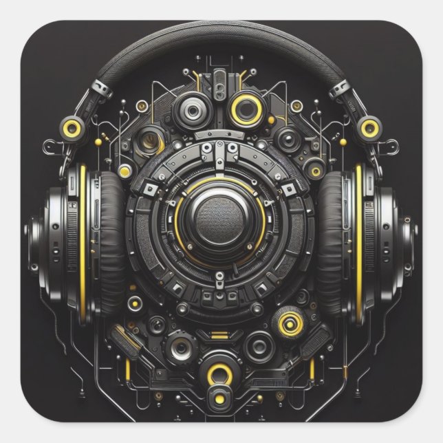 DJ Sticker Fyrkantigt Klistermärke (Framsida)