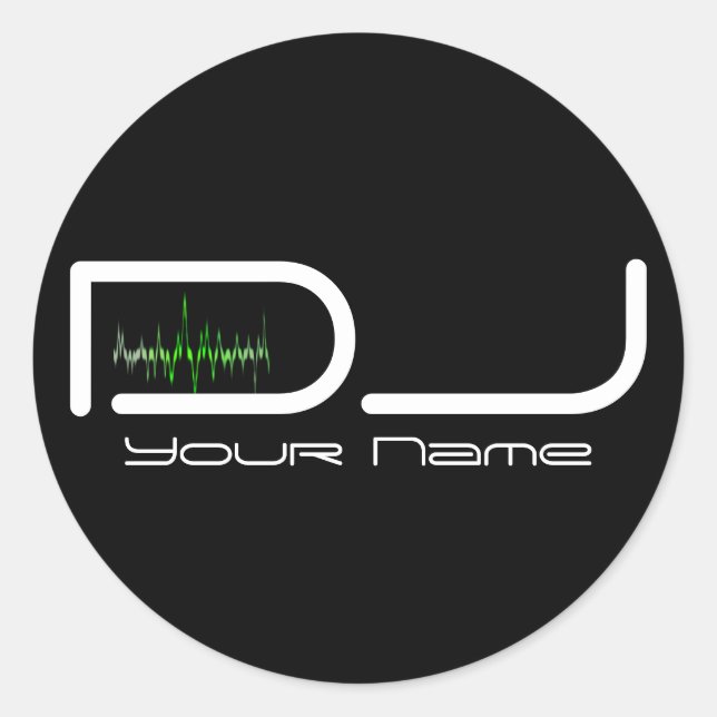 DJ Sticker Runt Klistermärke (Framsida)