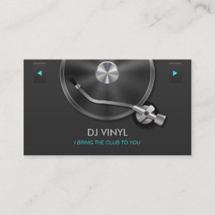 DJ-svarv Musik Modern Ren Grå & Silver Visitkort