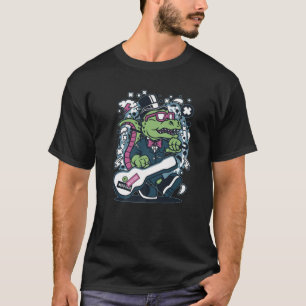 DJ T Rex Tecknad Funny Jurassic Dinosaur Music Fes Shirt