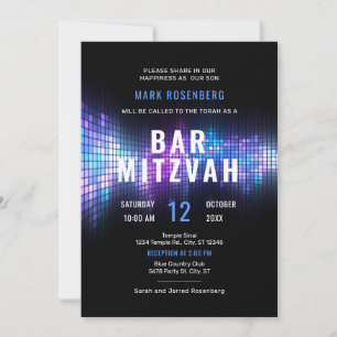 DJ Techno Dansfest Bar Mitzvah-inbjudan Inbjudningar