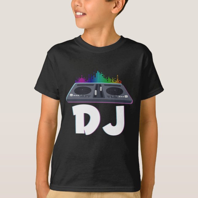 DJ Techno Music Producer Electro Musician T Shirt (Framsida)