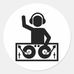 DJ Turnables Runt Klistermärke