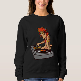 Dj Turntable Bass Music Deejay Sten hörlursdel T Shirt