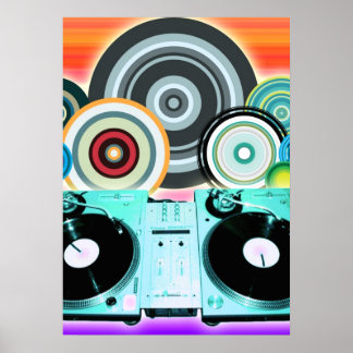 DJ Turntable Circles Poster