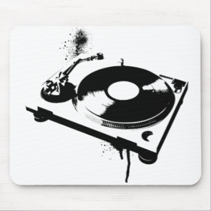 DJ Turntable Mouse Pad   Ibiza House Music Gifts Musmatta