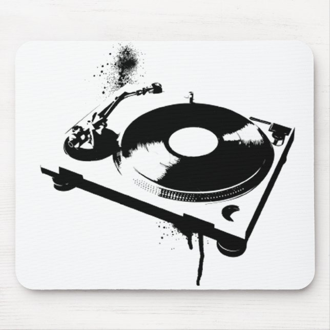 DJ Turntable Mouse Pad | Ibiza House Music Gifts Musmatta (Framsidan)