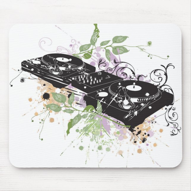 Dj-turntable Mousepad Musmatta (Framsidan)