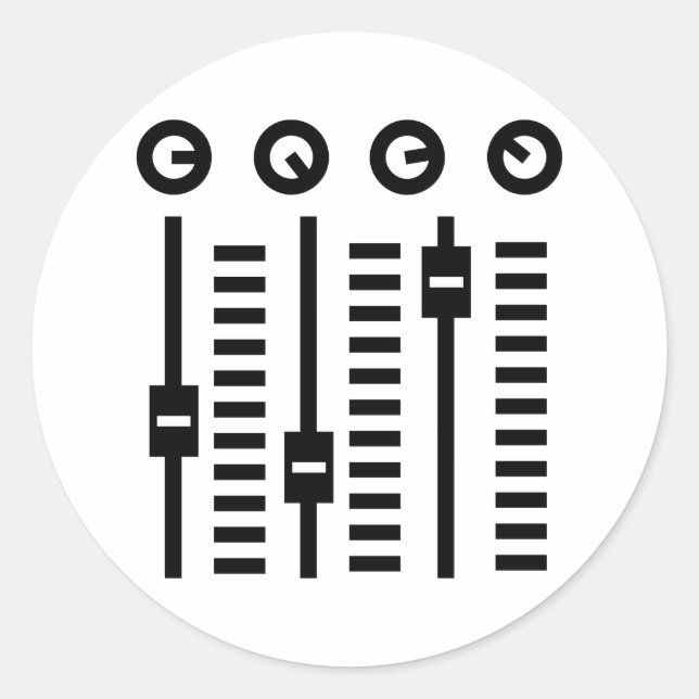 Dj-Turntable Runt Klistermärke (Framsida)