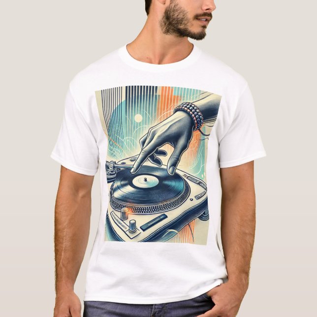 DJ Turntable T-Shirt Design (Framsida)