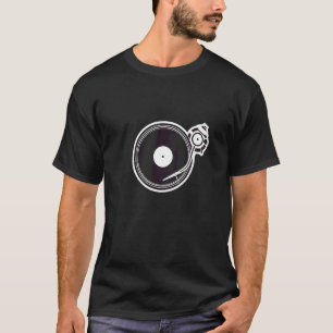 Dj Turntable with Stylus and Nål Graphic Scratc T Shirt