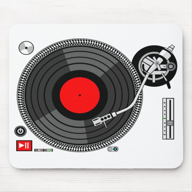 Dj-Turntablebakgrund Mousepad Musmatta (Framsidan)
