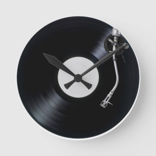 Dj-turntableväggen tar tid på rund klocka