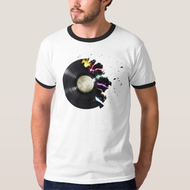 dj vinyl explosion tee (Framsida)