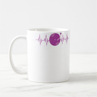 Dj Vinyl Record Heartbeat Funny Ekg Disk Jockey Kaffemugg
