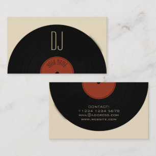Dj-vinylrekordet pläterar täcker visitkort