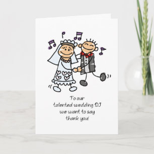 DJ Wedding Reception Tack med Stick figurer Kort