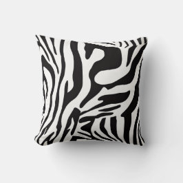 Djaliersvart och vit zebra stil kudde