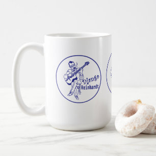 "Django Reinhardt" teckninglogotyp Kaffemugg