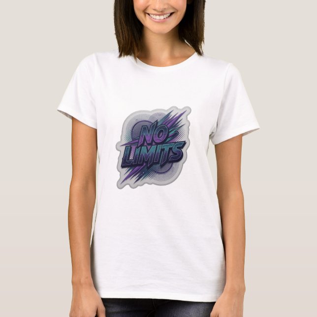 Djärb lila NO LIMITS Textdesign T Shirt (Framsida)