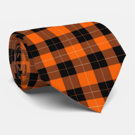 Djärkt orange och svart Buffalo-rutigt Slips