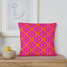 Djärkt orange varmt rosa sommar ikat ogee konst mö