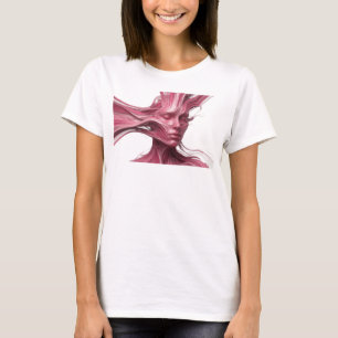 Djärkt rosa abstrakt ansiktsdesign t shirt