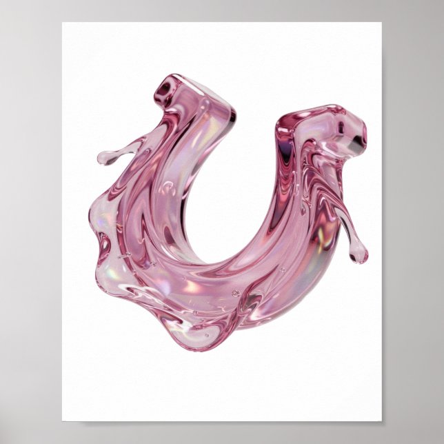 Djärkt Rosa ABSTRAKT KONST Grafisk Design Poster (Framsidan)
